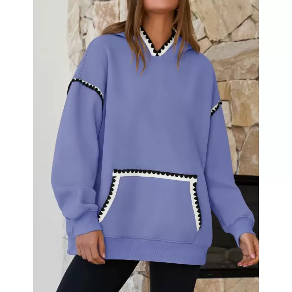 imageZESICA Womens Oversized Sweatshirts Fleece Hoodies Long Sleeve Pullover Fall Outfits with PocketDustyblue
