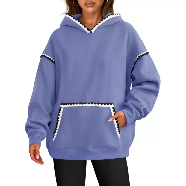 imageZESICA Womens Oversized Sweatshirts Fleece Hoodies Long Sleeve Pullover Fall Outfits with PocketDustyblue