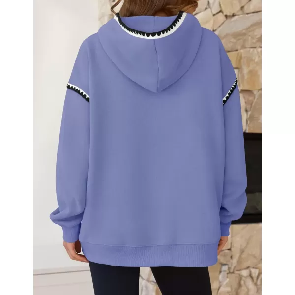 imageZESICA Womens Oversized Sweatshirts Fleece Hoodies Long Sleeve Pullover Fall Outfits with PocketDustyblue