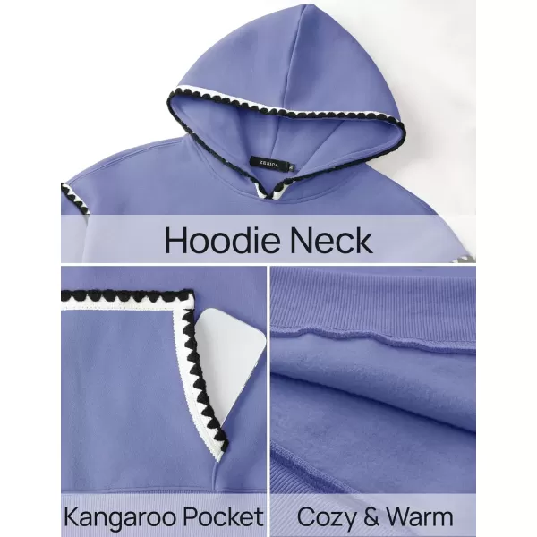 imageZESICA Womens Oversized Sweatshirts Fleece Hoodies Long Sleeve Pullover Fall Outfits with PocketDustyblue