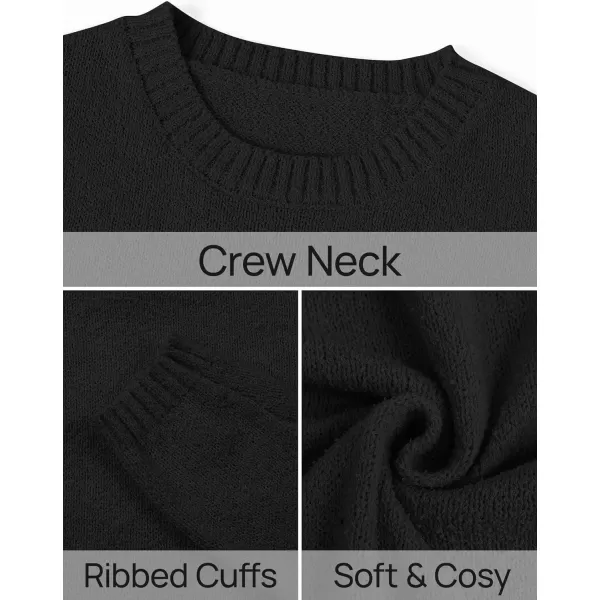 imageZESICA Womens Two Piece Sweater Lounge Sets 2024 Fall Casual Knit Trendy Tunic and Shorts OutfitsBlack
