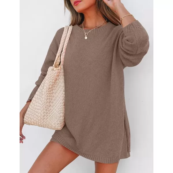 imageZESICA Womens Two Piece Sweater Lounge Sets 2024 Fall Casual Knit Trendy Tunic and Shorts OutfitsCamel