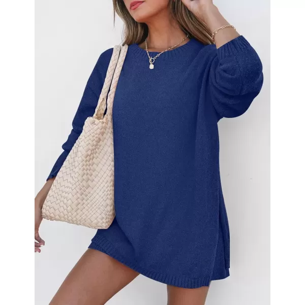 imageZESICA Womens Two Piece Sweater Lounge Sets 2024 Fall Casual Knit Trendy Tunic and Shorts OutfitsDarkblue