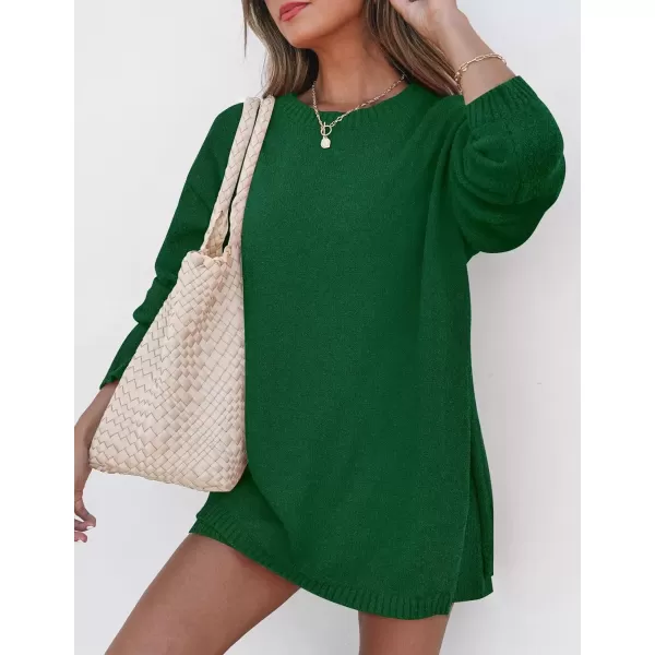 imageZESICA Womens Two Piece Sweater Lounge Sets 2024 Fall Casual Knit Trendy Tunic and Shorts OutfitsGreen