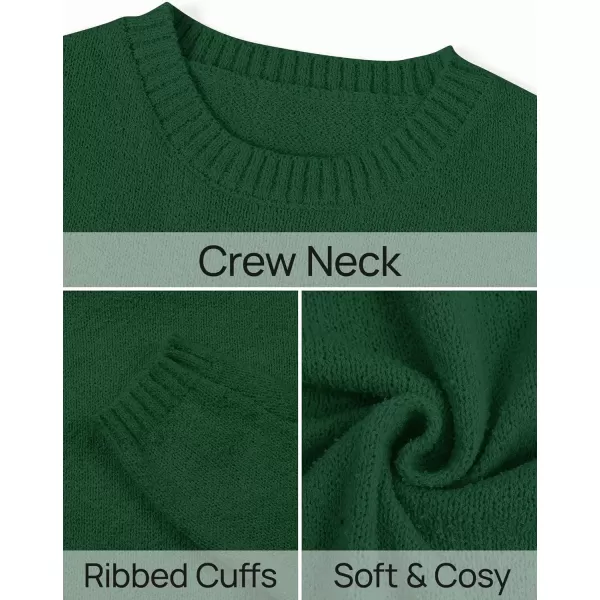 imageZESICA Womens Two Piece Sweater Lounge Sets 2024 Fall Casual Knit Trendy Tunic and Shorts OutfitsGreen