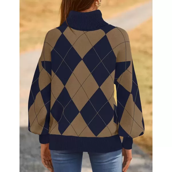 imageZESICA Sweaters for Women 2024 Fall Fashion Turtleneck Long Sleeve Ribbed Knit Loose Pullover TopsTaupe