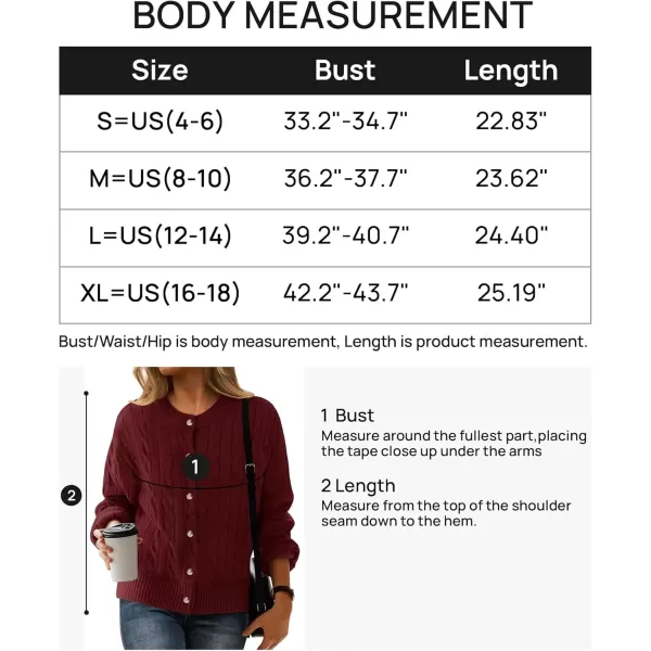 imageZESICA Womens 2024 Fall Winter Cable Knit Cardigan Sweaters Long Sleeve Crew Neck Button Open Front OutwearAuve