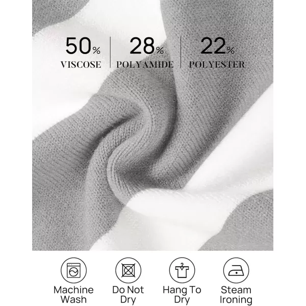 imageZESICA Womens Casual Striped Wide Leg Pants Elastic Waist Drawstring Knit Loose Soft Pajama Lounge Pants Fall ClothesGrey