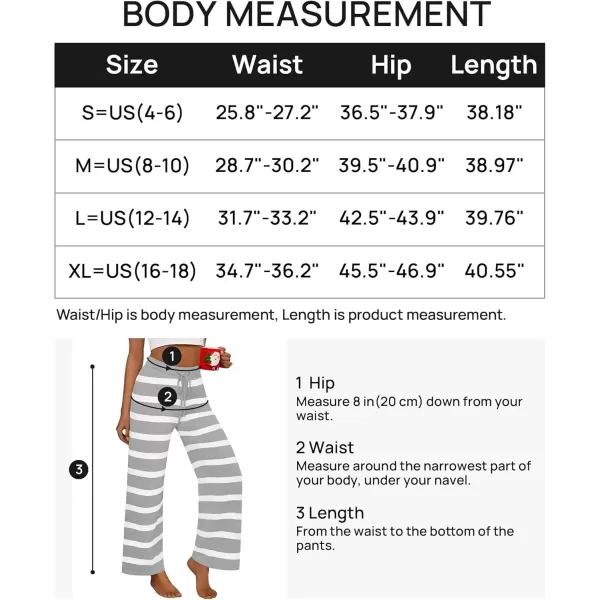imageZESICA Womens Casual Striped Wide Leg Pants Elastic Waist Drawstring Knit Loose Soft Pajama Lounge Pants Fall ClothesGrey