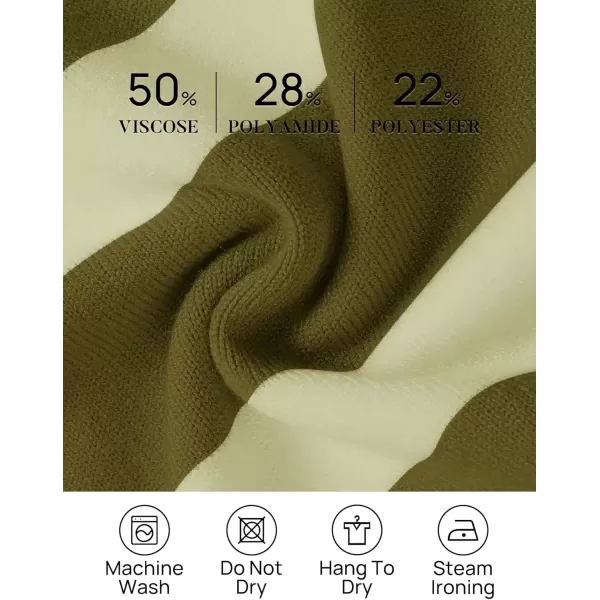 imageZESICA Womens Casual Striped Wide Leg Pants Elastic Waist Drawstring Knit Loose Soft Pajama Lounge Pants Fall ClothesOlive Green