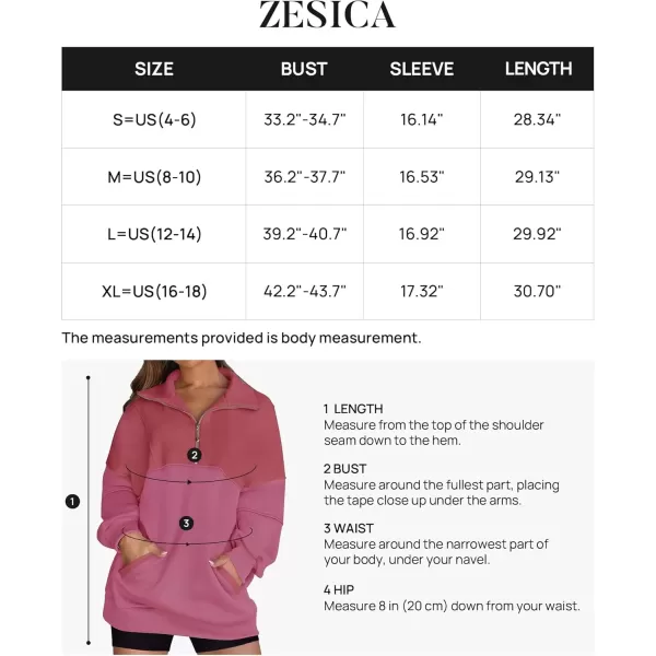 imageZESICA Womens Half Zip Sweatshirts Long Sleeve Color Block Hoodies Oversized Pullover Sweater Tops 2024 Fall Y2k ClothesPlum