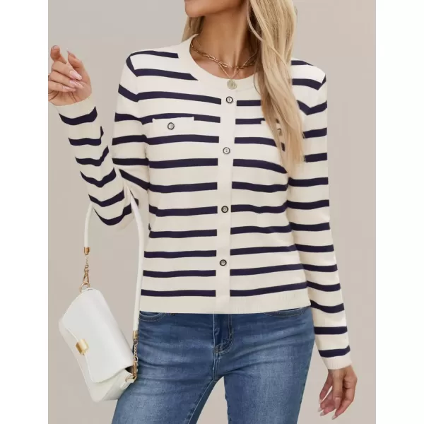 imageZESICA Womens Long Sleeve Striped Sweaters Crewneck Ribbed Knit Shirts 2024 Fall Trendy Pullover TopsApricot