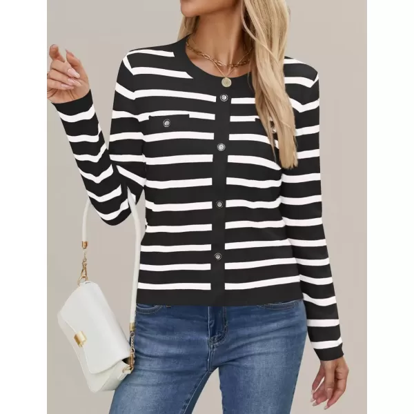 imageZESICA Womens Long Sleeve Striped Sweaters Crewneck Ribbed Knit Shirts 2024 Fall Trendy Pullover TopsBlack