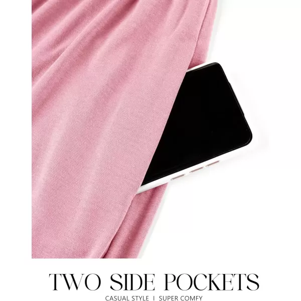 imageZESICA Womens 2024 Summer Casual Dresses Flutter Short Sleeve Crewneck Loose Flowy Tiered Beach Maxi Dress with PocketsPink