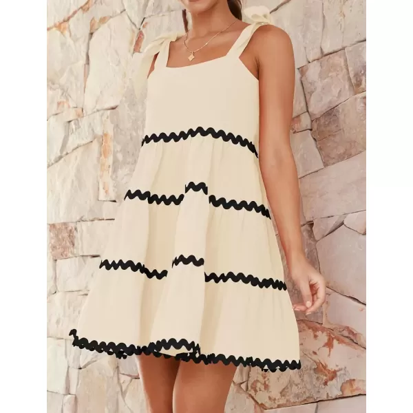 imageZESICA Womens 2024 Summer Swing Mini Dress Casual Spaghetti Straps Sleeveless Smocked Backless Flowy A Line SundressApricot