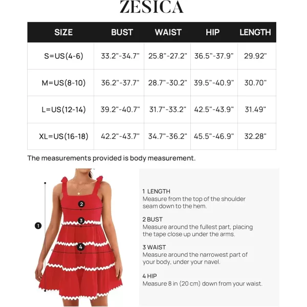 imageZESICA Womens 2024 Summer Swing Mini Dress Casual Spaghetti Straps Sleeveless Smocked Backless Flowy A Line SundressRed