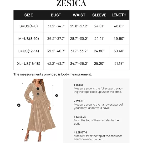 imageZESICA Womens Velvet Midi Dress Casual V Neck Long Sleeve Solid Color Elastic High Waist Flowy Evening Party DressesChampagne