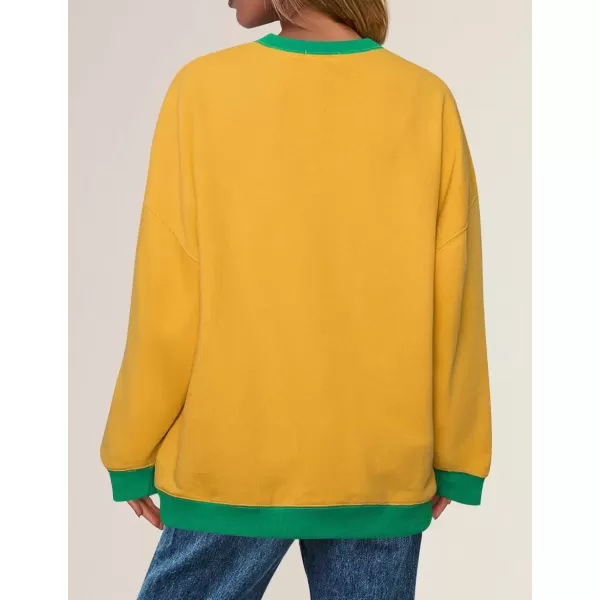 imageZESICA Womens Crewneck Color Block Sweatshirts Oversized Long Sleeve Pullover Tunic Tops 2024 Fall Clothes OutfitsGinger