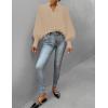 imageZESICA Womens Button Down Shirts 2025 Smocked Cuffed Solid Lantern Long Sleeve Blouse Fall Fashion Casual TopsApricot