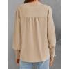 imageZESICA Womens Button Down Shirts 2025 Smocked Cuffed Solid Lantern Long Sleeve Blouse Fall Fashion Casual TopsApricot
