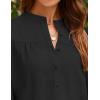 imageZESICA Womens Button Down Shirts 2025 Smocked Cuffed Solid Lantern Long Sleeve Blouse Fall Fashion Casual TopsBlack