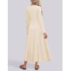 imageZESICA Womens Elegant Maxi Dresses 2025 Spring Long Sleeve Button Casual A Line Boho Flowy Dress with PocketsApricot