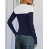 imageZESICA Womens Long Sleeve Crewneck Shirts Spring Knit Color Block Sweaters Slim Fitted Casual Basic Tee TopsNavy
