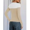 imageZESICA Womens Long Sleeve Crewneck Shirts Spring Knit Color Block Sweaters Slim Fitted Casual Basic Tee TopsSand