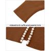 imageZESICA Womens Open Front Cardigan Sweater Casual Knitted Long Sleeve Pearls Trim Outerwear Coat Trendy ClothesBrown