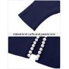 imageZESICA Womens Open Front Cardigan Sweater Casual Knitted Long Sleeve Pearls Trim Outerwear Coat Trendy ClothesDark Purple