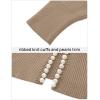 imageZESICA Womens Open Front Cardigan Sweater Casual Knitted Long Sleeve Pearls Trim Outerwear Coat Trendy ClothesKhaki