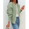 imageZESICA Womens Open Front Cardigan Sweater Casual Knitted Long Sleeve Pearls Trim Outerwear Coat Trendy ClothesPea Green