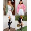 imageZESICA Womens Open Front Cardigan Sweater Casual Knitted Long Sleeve Pearls Trim Outerwear Coat Trendy ClothesPea Green