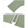 imageZESICA Womens Open Front Cardigan Sweater Casual Knitted Long Sleeve Pearls Trim Outerwear Coat Trendy ClothesPea Green