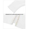 imageZESICA Womens Open Front Cardigan Sweater Casual Knitted Long Sleeve Pearls Trim Outerwear Coat Trendy ClothesWhite