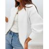 imageZESICA Womens Open Front Cardigan Sweater Casual Knitted Long Sleeve Pearls Trim Outerwear Coat Trendy ClothesWhite