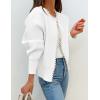 imageZESICA Womens Open Front Cardigan Sweater Casual Knitted Long Sleeve Pearls Trim Outerwear Coat Trendy ClothesWhite