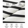imageZESICA Womens Striped Sweaters Casual Long Sleeve Mock Neck Contrast Color Comfy Loose Knit Pullover TopsWhite