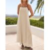 imageZESICA Womens 2025 Summer Boho Sleeveless Maxi Dress Spaghetti Straps Casual Flowy A Line Beach Party Long DressesApricot
