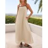 imageZESICA Womens 2025 Summer Boho Sleeveless Maxi Dress Spaghetti Straps Casual Flowy A Line Beach Party Long DressesApricot