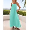 imageZESICA Womens 2025 Summer Boho Sleeveless Maxi Dress Spaghetti Straps Casual Flowy A Line Beach Party Long DressesAqua