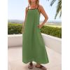 imageZESICA Womens 2025 Summer Boho Sleeveless Maxi Dress Spaghetti Straps Casual Flowy A Line Beach Party Long DressesArmy Green