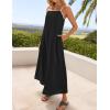 imageZESICA Womens 2025 Summer Boho Sleeveless Maxi Dress Spaghetti Straps Casual Flowy A Line Beach Party Long DressesBlack