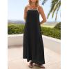 imageZESICA Womens 2025 Summer Boho Sleeveless Maxi Dress Spaghetti Straps Casual Flowy A Line Beach Party Long DressesBlack