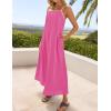 imageZESICA Womens 2025 Summer Boho Sleeveless Maxi Dress Spaghetti Straps Casual Flowy A Line Beach Party Long DressesHot Pink
