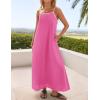 imageZESICA Womens 2025 Summer Boho Sleeveless Maxi Dress Spaghetti Straps Casual Flowy A Line Beach Party Long DressesHot Pink