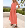 imageZESICA Womens 2025 Summer Boho Sleeveless Maxi Dress Spaghetti Straps Casual Flowy A Line Beach Party Long DressesPeach