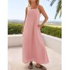 imageZESICA Womens 2025 Summer Boho Sleeveless Maxi Dress Spaghetti Straps Casual Flowy A Line Beach Party Long DressesPink