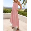 imageZESICA Womens 2025 Summer Boho Sleeveless Maxi Dress Spaghetti Straps Casual Flowy A Line Beach Party Long DressesPink