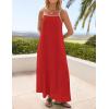 imageZESICA Womens 2025 Summer Boho Sleeveless Maxi Dress Spaghetti Straps Casual Flowy A Line Beach Party Long DressesRed
